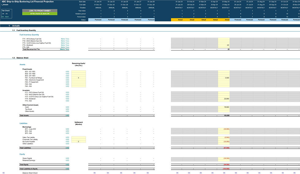 Thumbnail: fuel bunkering financial model actuals