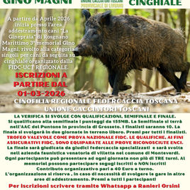 3° TROFEO REGIONALE “GINO MAGNI”: A LIVORNO AL VIA IL MEMORIAL DEDICATO ALLA SEGUITA SU CINGHIALE