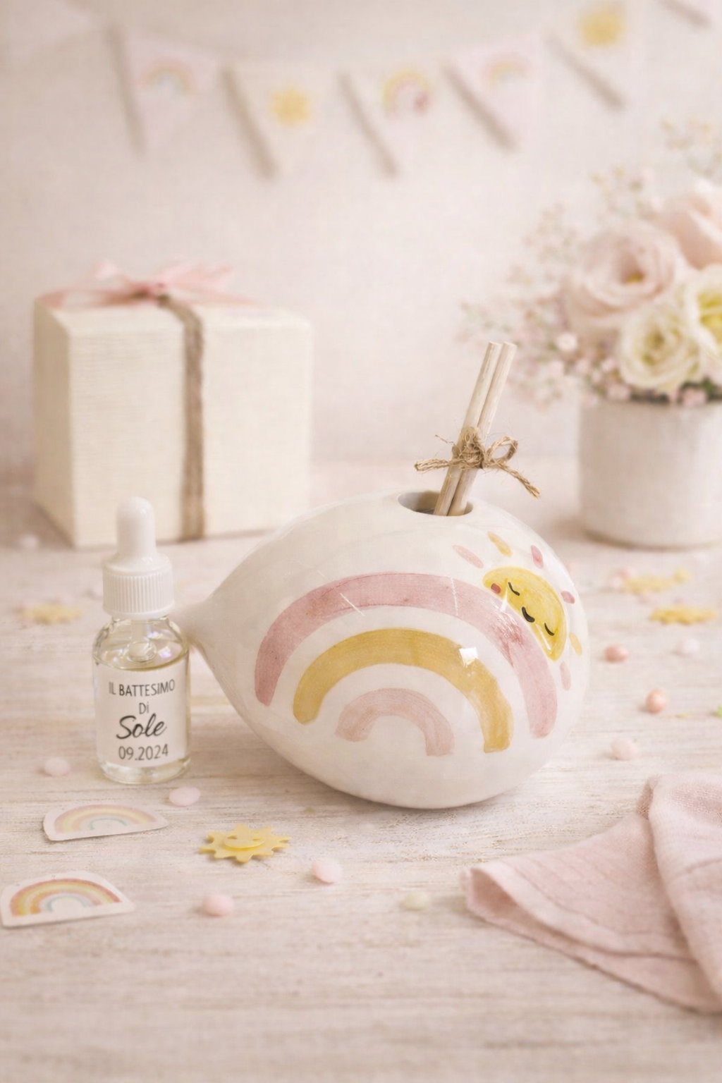 Bomboniera profumatore sole e arcobaleno