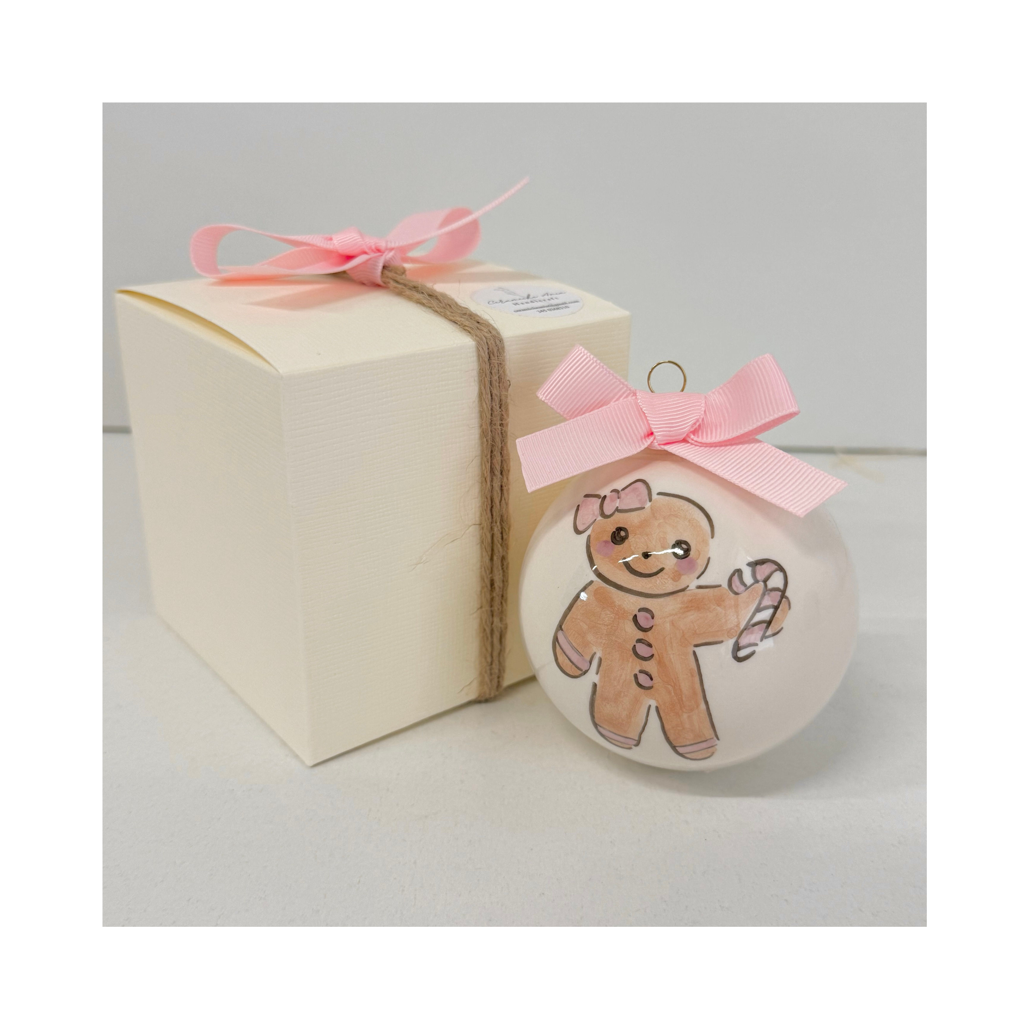 Pallina di Natale pan di zenzero rosa maxi