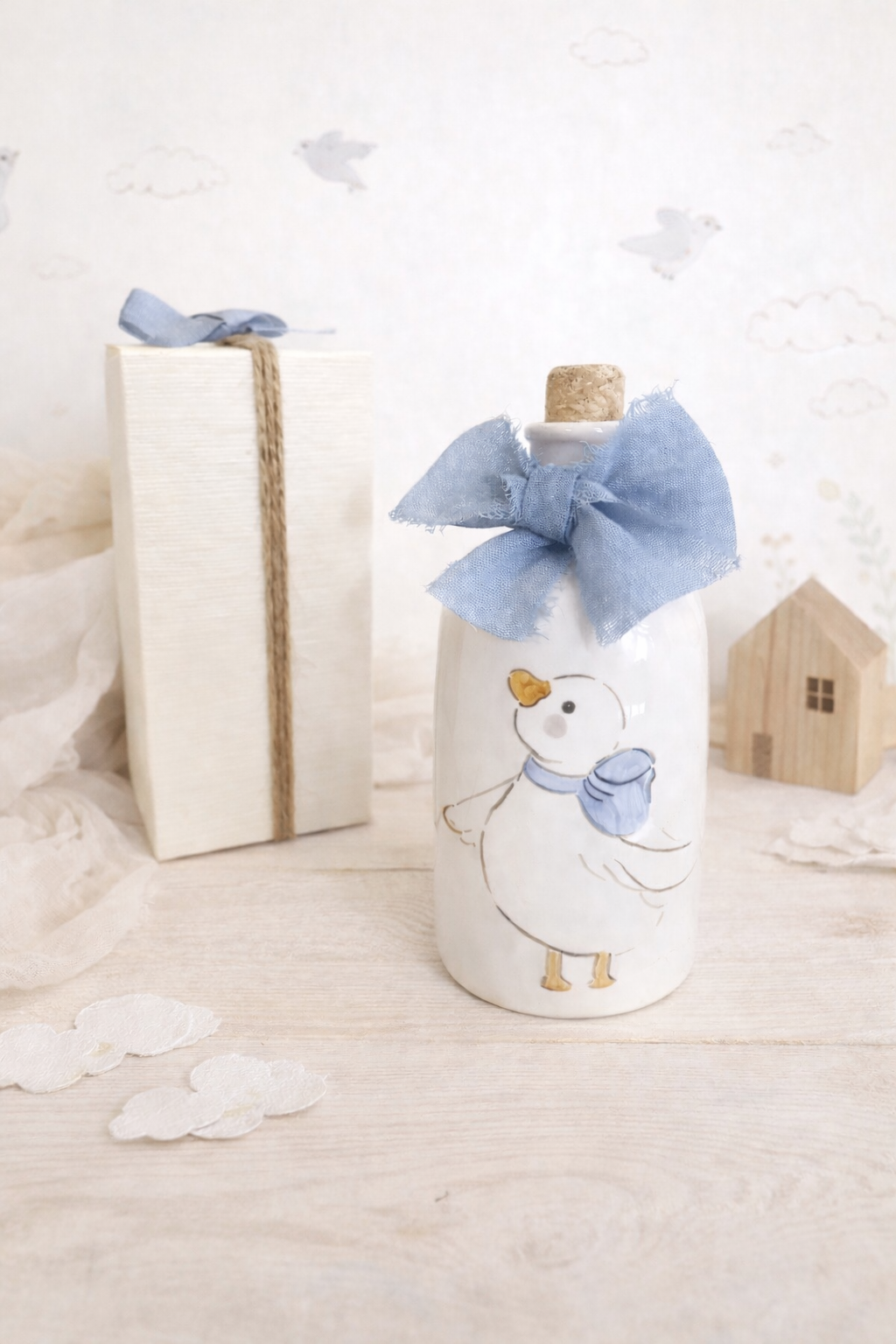 Bomboniera Oliera oca baby azzurro 