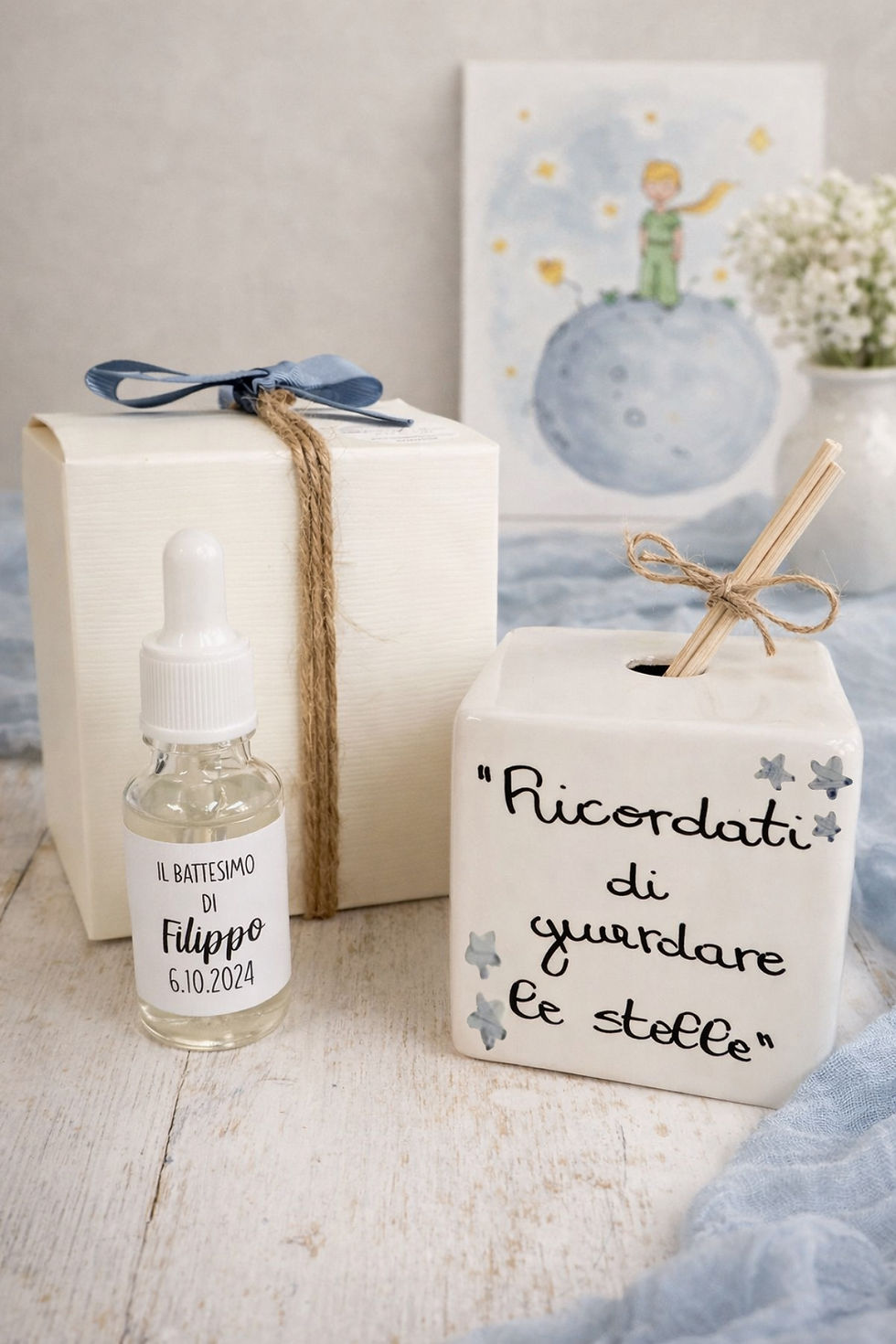 Miniatura: Bomboniera Profumatore cubo frasi Piccolo principe