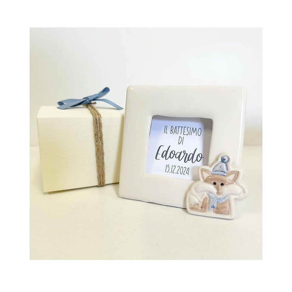 Miniature : Bomboniera portafoto animaletti dell’inverno versione azzurro