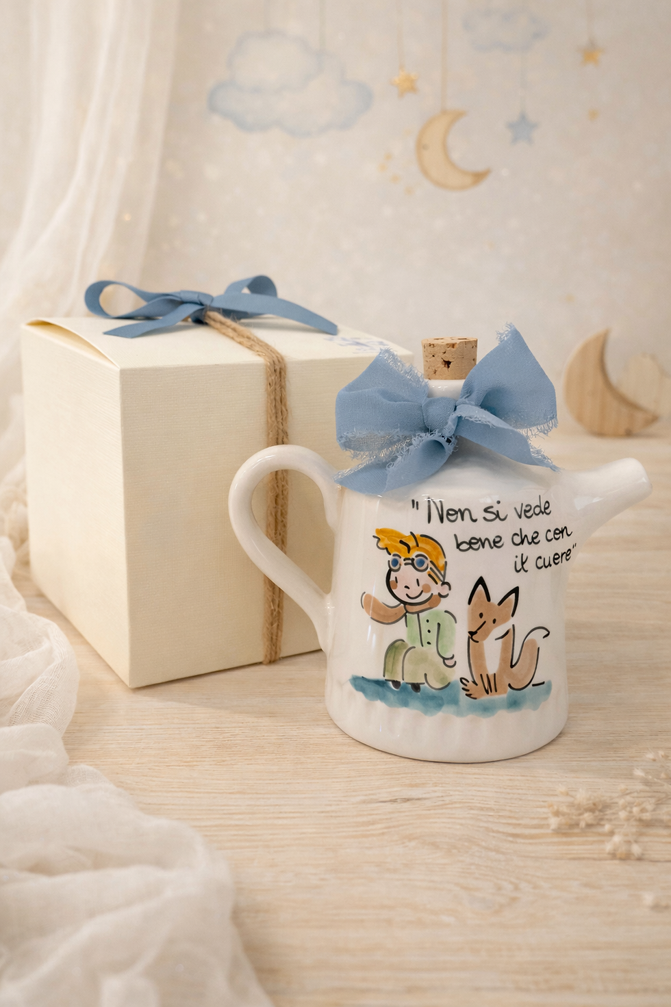 Miniaturbild: Bomboniera oliera con manico piccolo principe