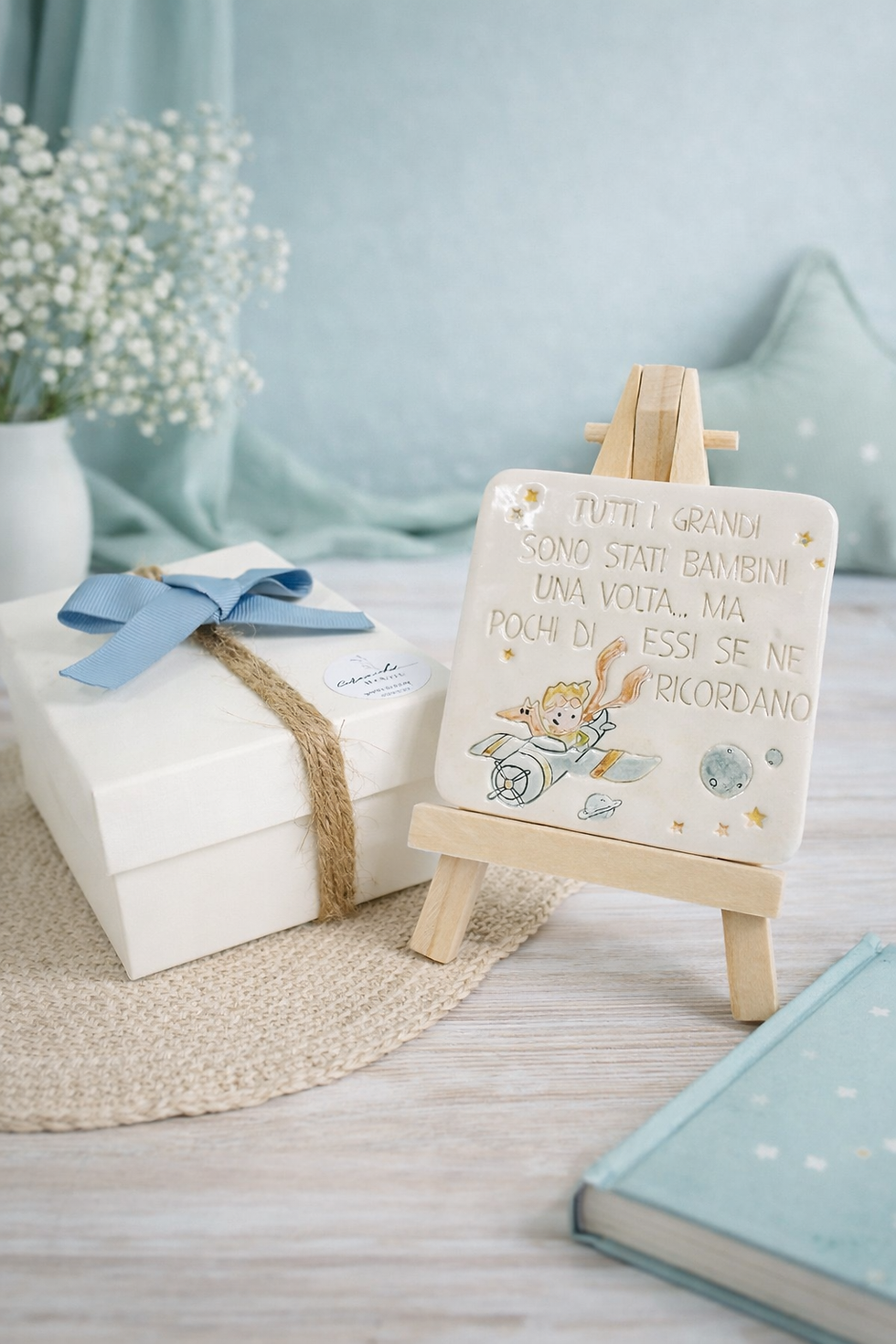 Miniaturbild: Bomboniera Mattonella piccolo principe con cavalletto 