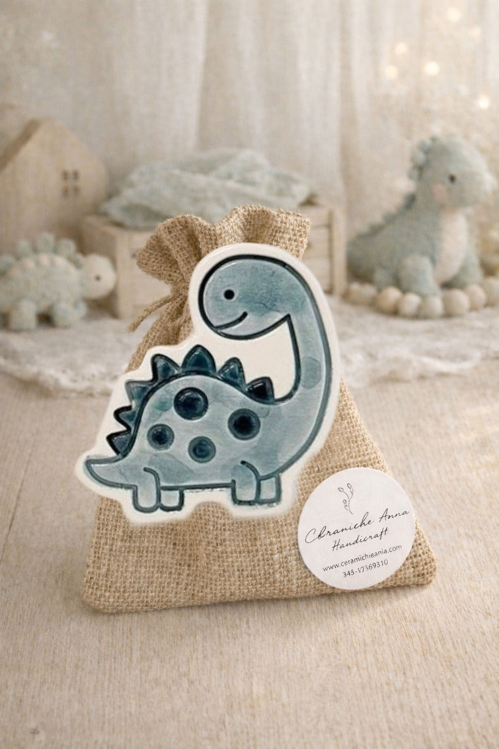 Miniatura: Favor de dinosaurio magnético con bolsa