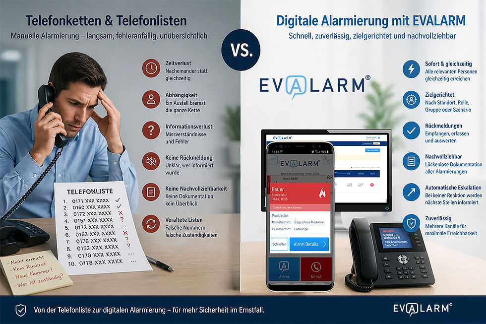 Problem mit Telefonketten und Telelfonlisten bei der Alarmierung