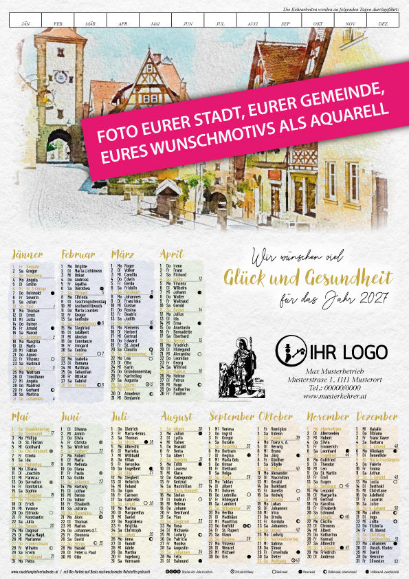 Miniaturbild: KALENDER “INDIVIDUELL AQUARELL“ (Preis pro VE / 1 VE = 500 Stück)