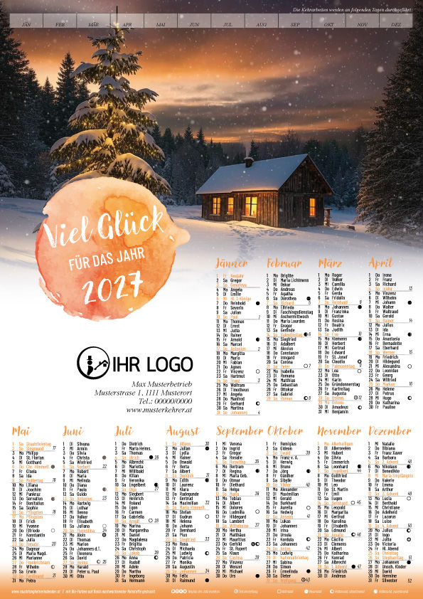 KALENDER “HOLZHÜTTE“ (Preis pro VE / 1 VE = 500 Stück)