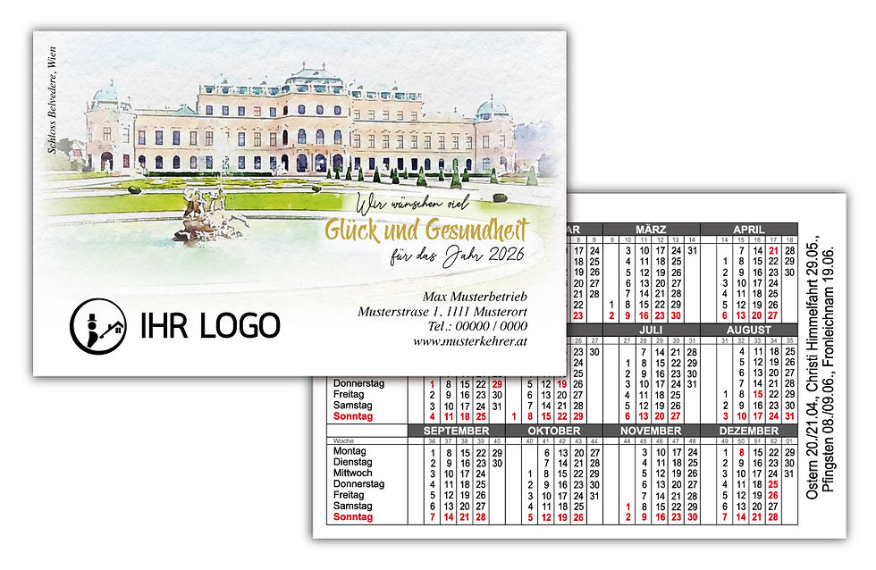 MINI-KALENDER “AQUARELL WIEN“ (Preis pro VE / 1 VE = 500 Stück)