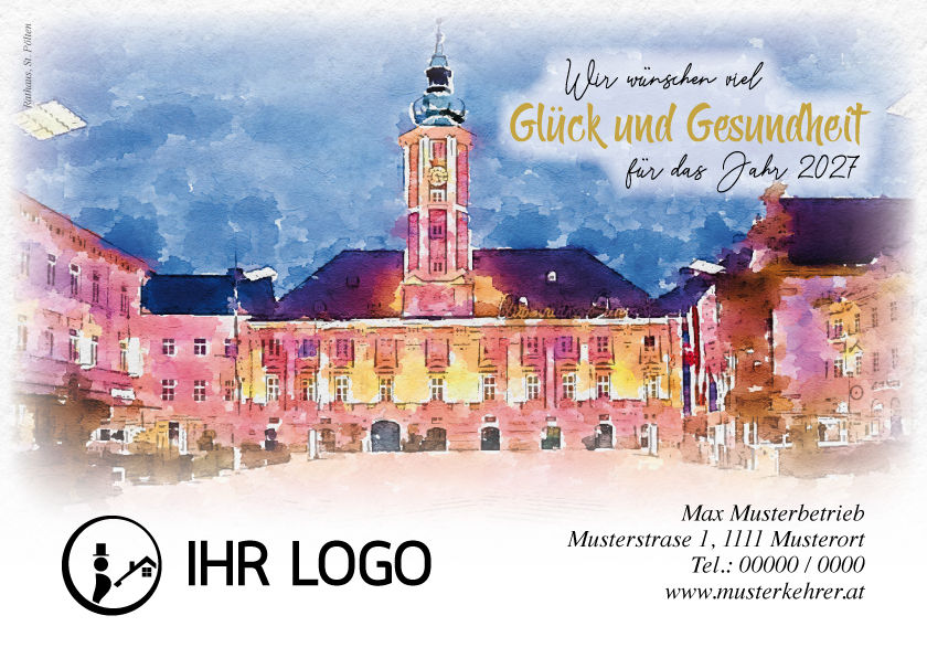 Miniaturbild: KARTE “AQUARELL ST. PÖLTEN“ (Preis pro VE / 1 VE = 500 Stück)