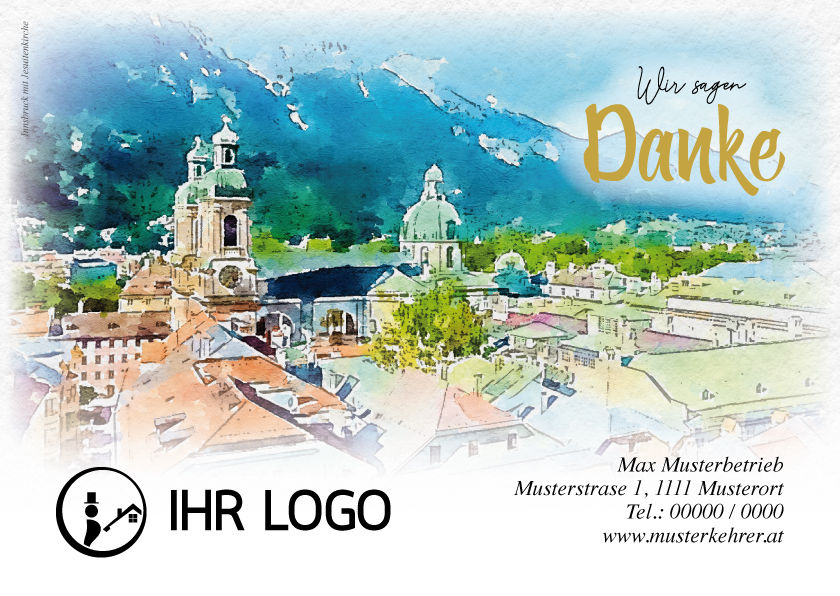 KARTE “AQUARELL INNSBRUCK“ (Preis pro VE / 1 VE = 500 Stück)