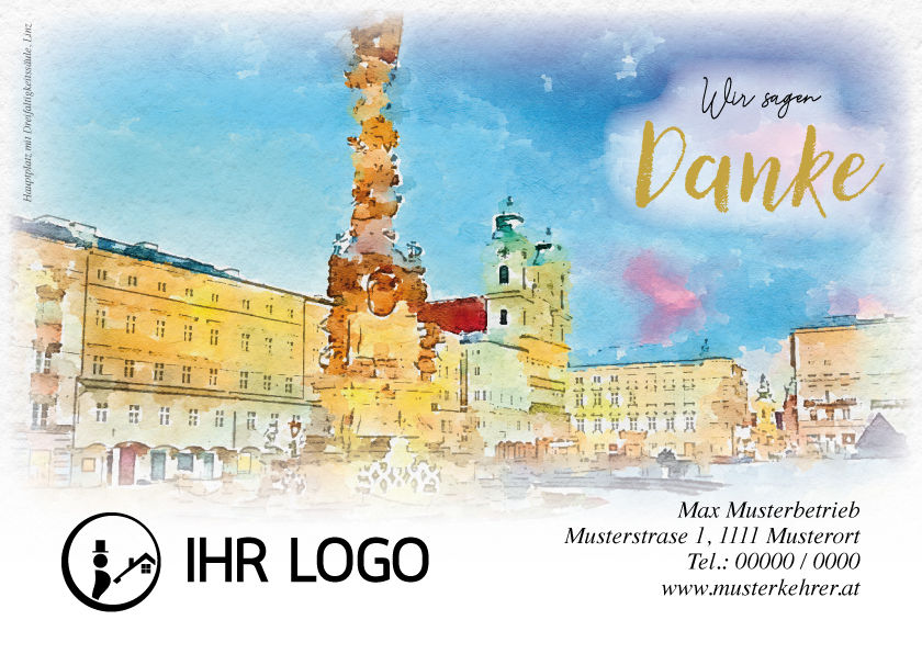 Miniaturbild: KARTE “AQUARELL LINZ“ (Preis pro VE / 1 VE = 500 Stück)