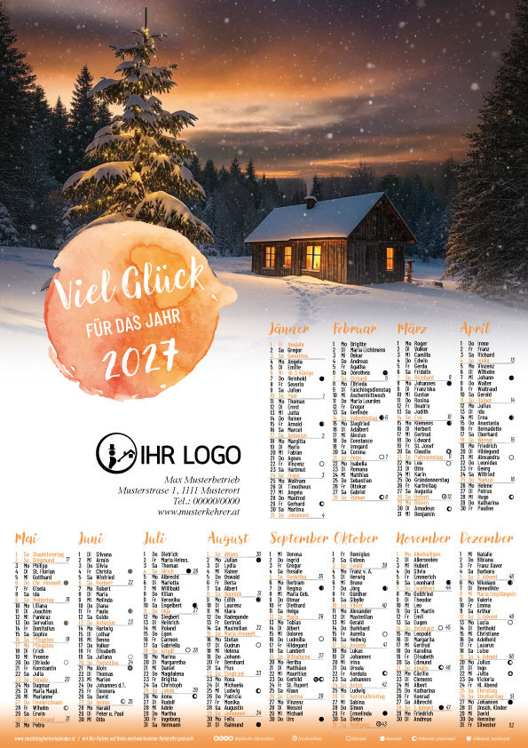 Miniaturbild: KALENDER “HOLZHÜTTE“ (Preis pro VE / 1 VE = 500 Stück)