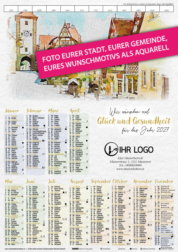 Miniaturbild: KALENDER “INDIVIDUELL AQUARELL“ (Preis pro VE / 1 VE = 500 Stück)