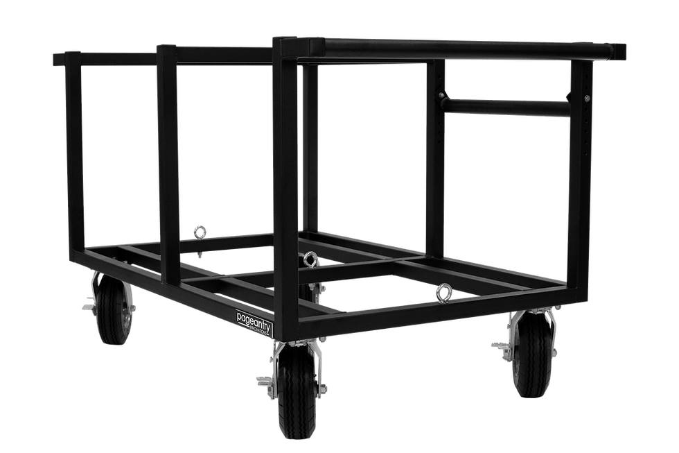 Pageantry Innovations SC-40 combo speaker cart angled view