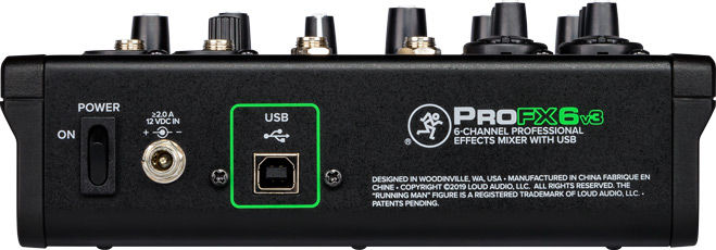 Thumbnail: Mackie 6 channel effects mixer rear