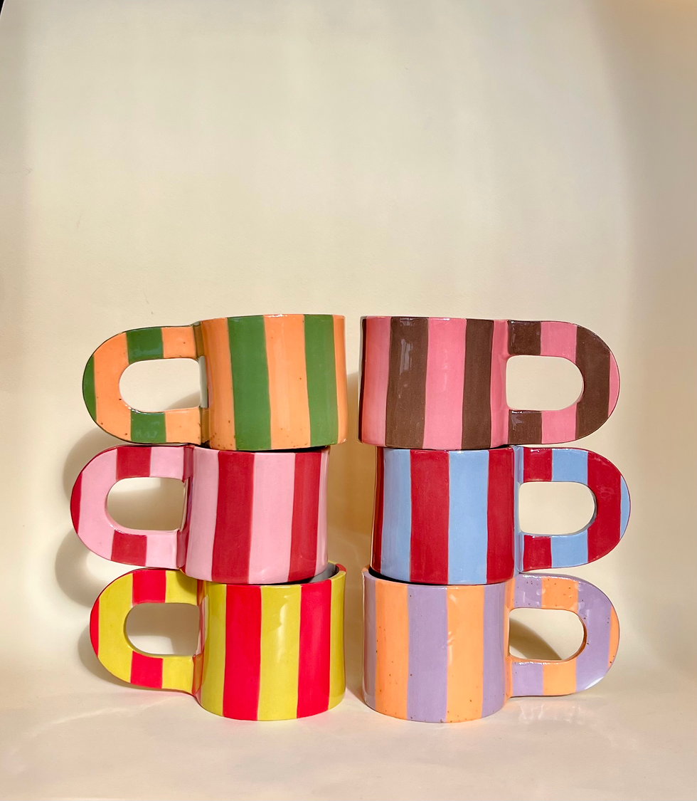Miniaturbild: Good Mood Stripes rosa/braun