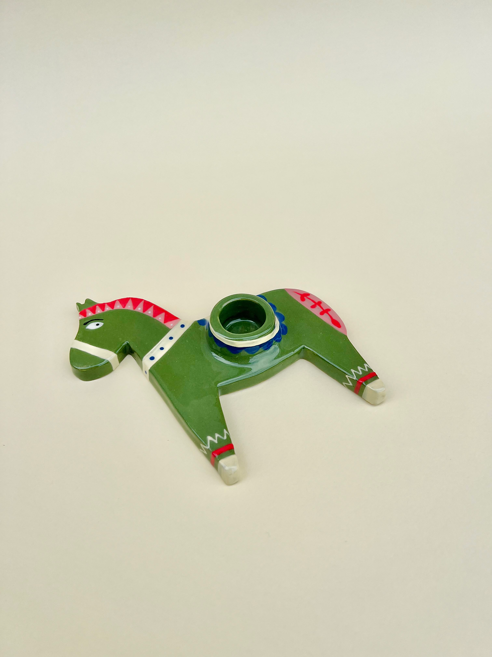 Miniaturbild: Kerzenhalter Pferd grün