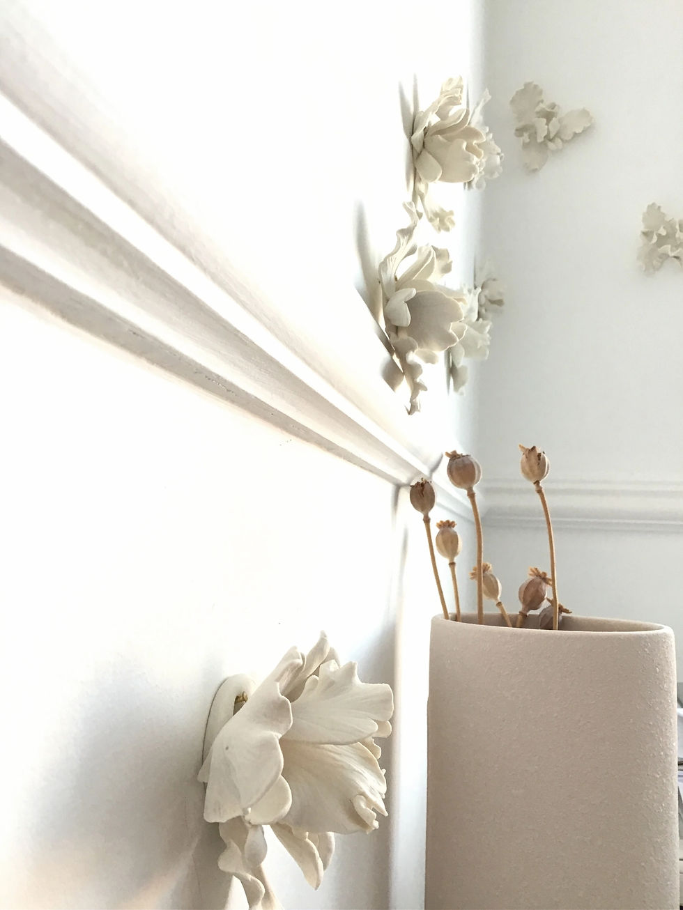 Thumbnail: Iris Flowers - Natural Porcelain Wall Décor.