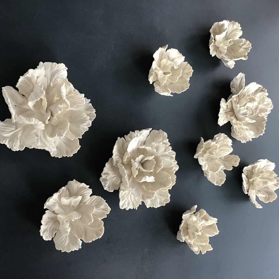 Thumbnail: Set of 9 Porcelain Parrot Tulip Blooms MADE TO ORDER