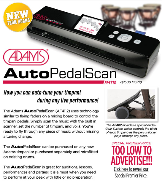 Adams Percussion Auto PedalScan Self-Tuning Timpani System