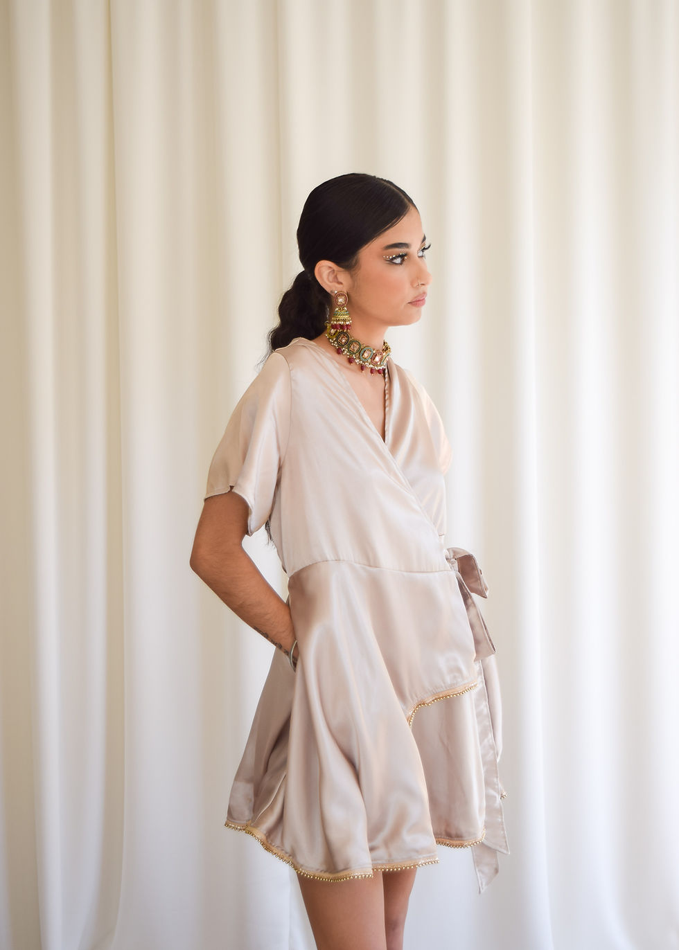 Thumbnail: GOLD WRAP DRESS