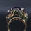 Thumbnail: Diamond Ring with Ruby & Green Garnet