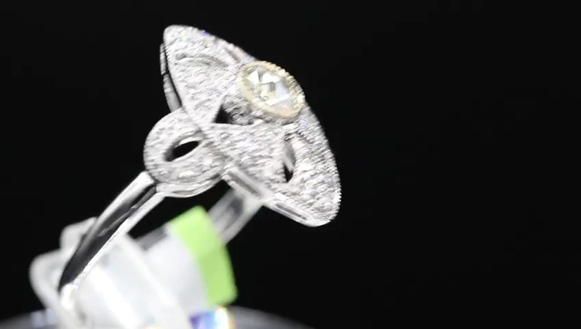 Thumbnail: Antique Reproduction 18k Diamond Ring