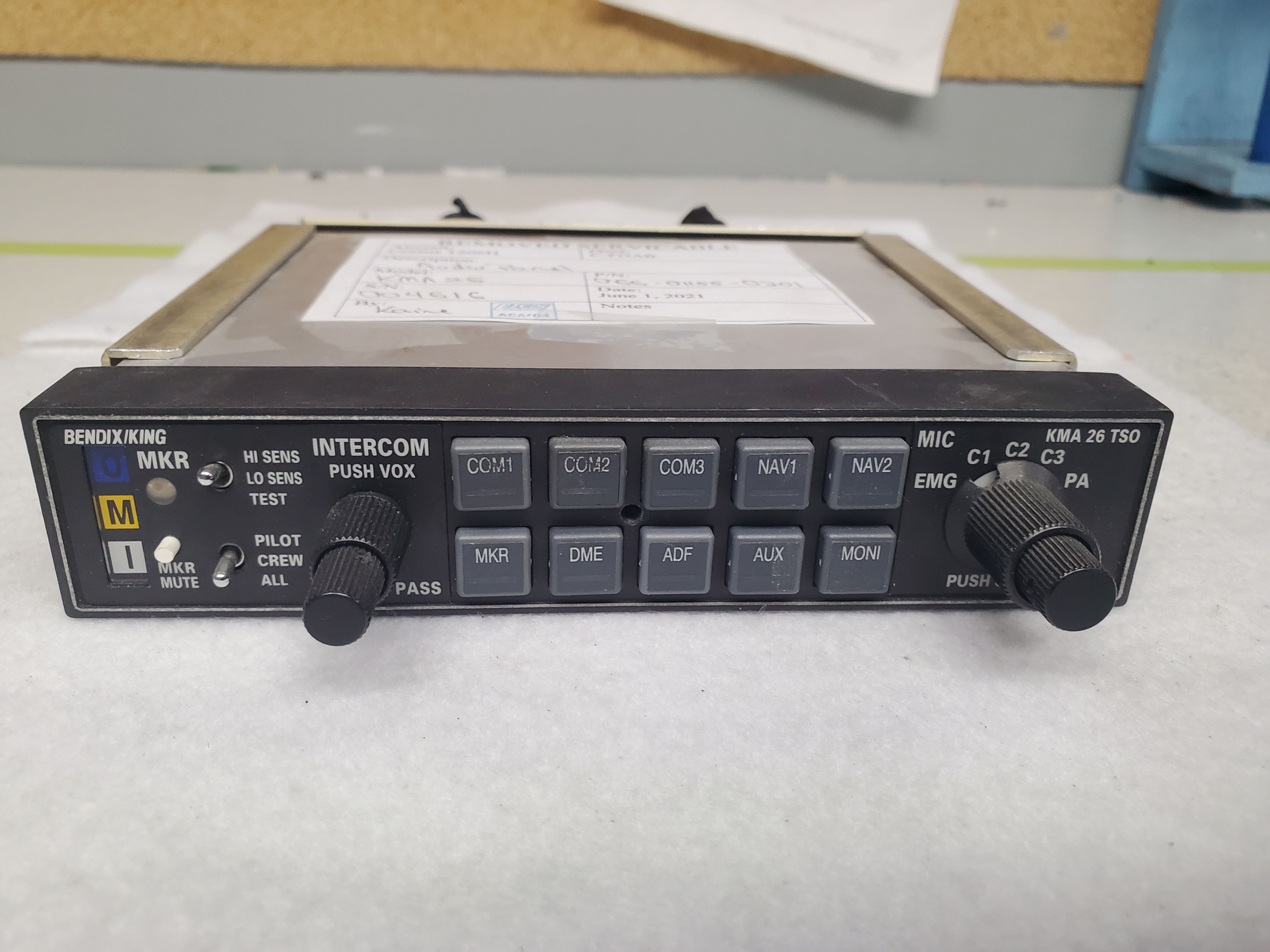 King KMA 26 Audio Panel with tray 066-01155-0201