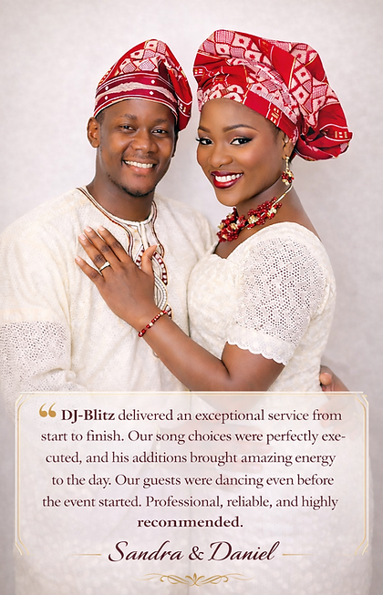 Nigerian Wedding Dj London. Dj-Blitz. Review