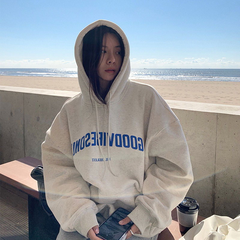 Women's Casual Grey Retro Hoodie