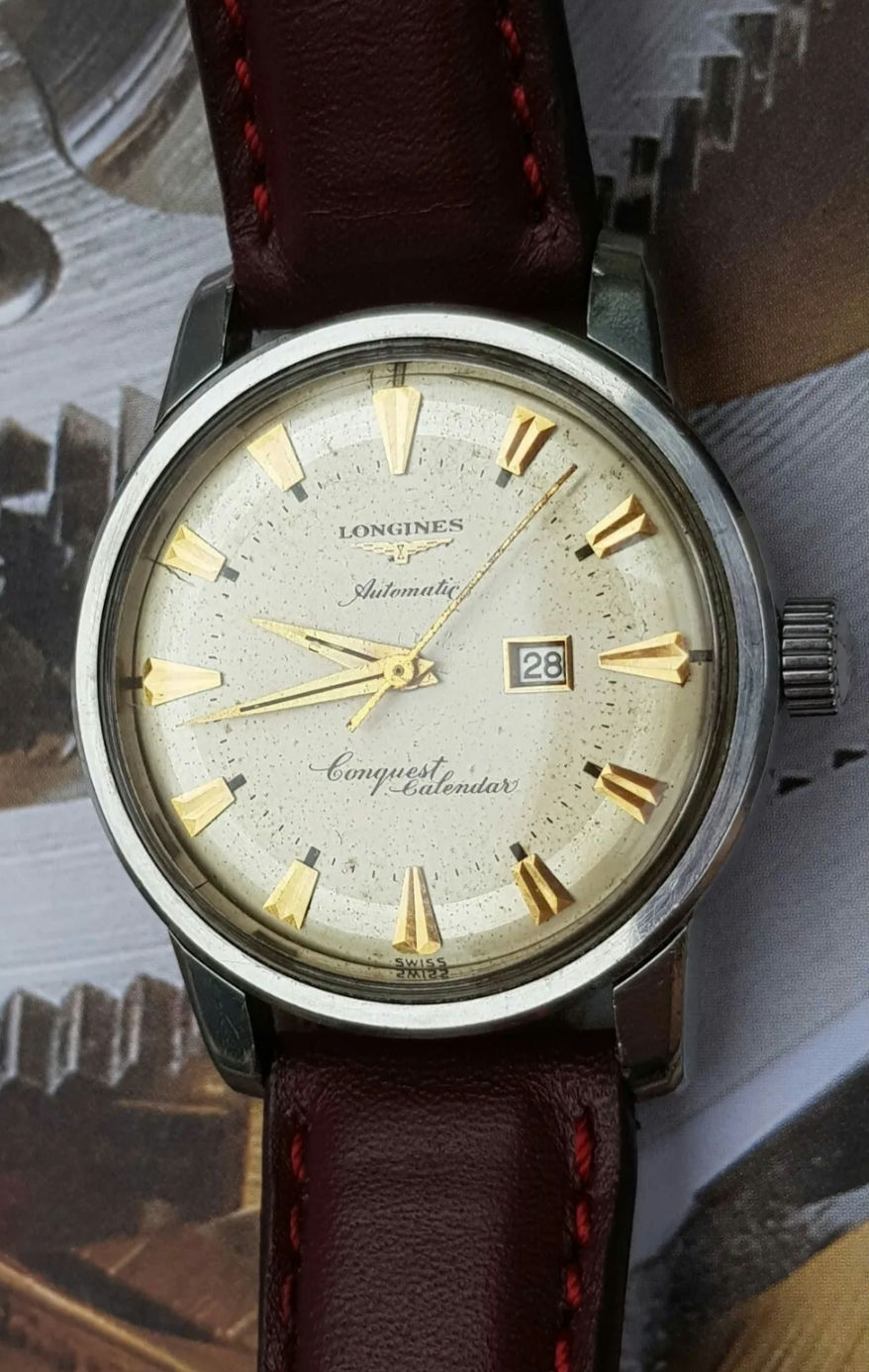 Thumbnail: Longines Vintage Conquest Calandar Automatic Watch 1957, Stunning Watch 36mm 