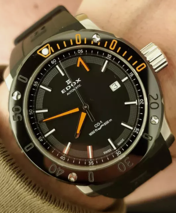 Edox 80099 3O NINO Men's Chronoffshore-1 Black Automatic Watch