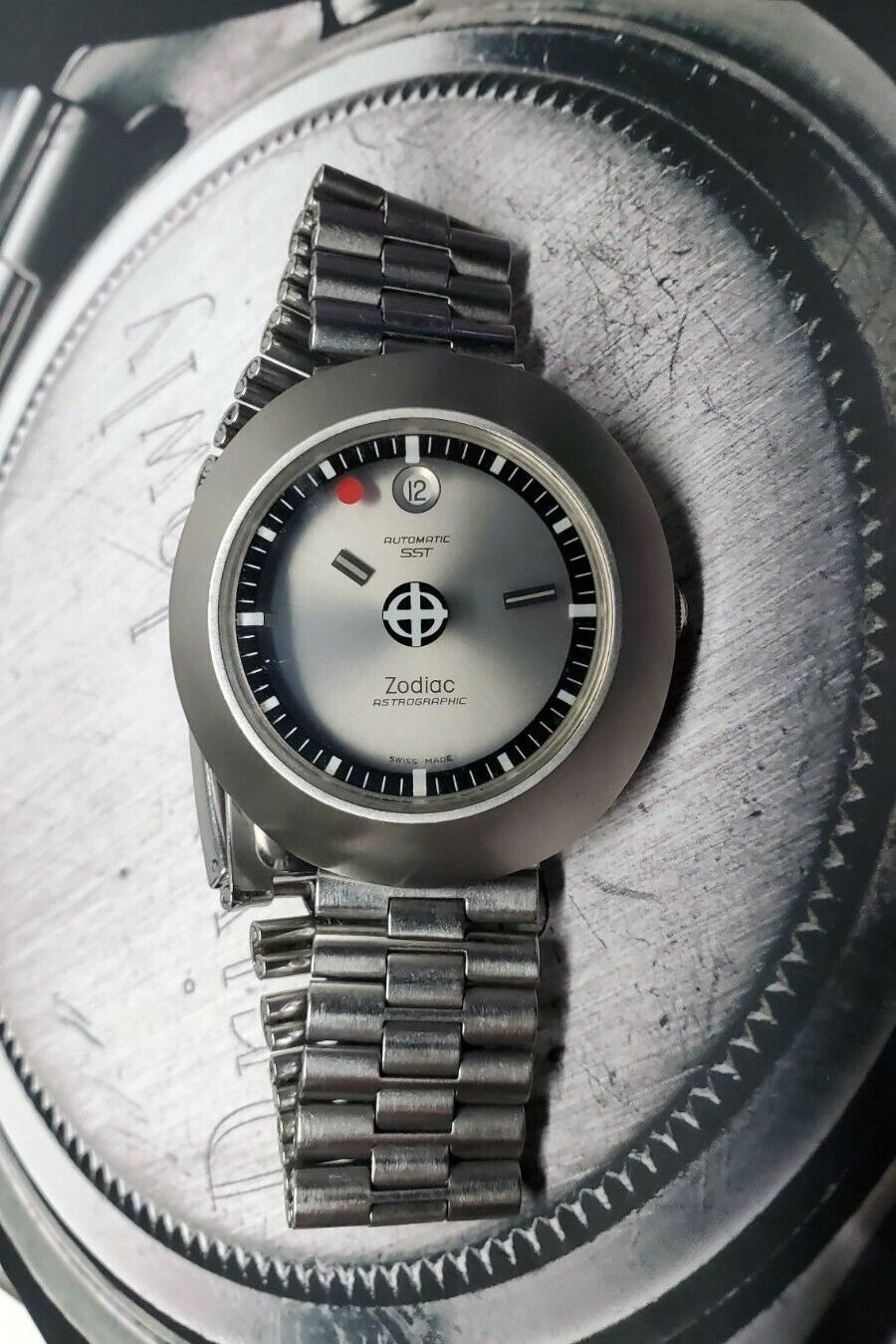 Thumbnail: Zodiac Astrographic SST, Hi Beat 1969 watch Serviced