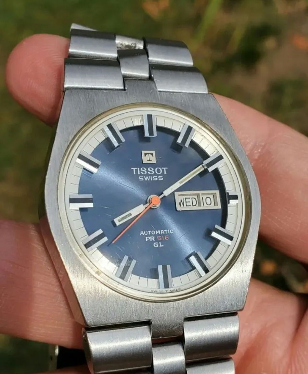 Thumbnail: Tissot PR516 GL Men's Vintage Blue dial.Fully Serviced with Receipts, VGC.