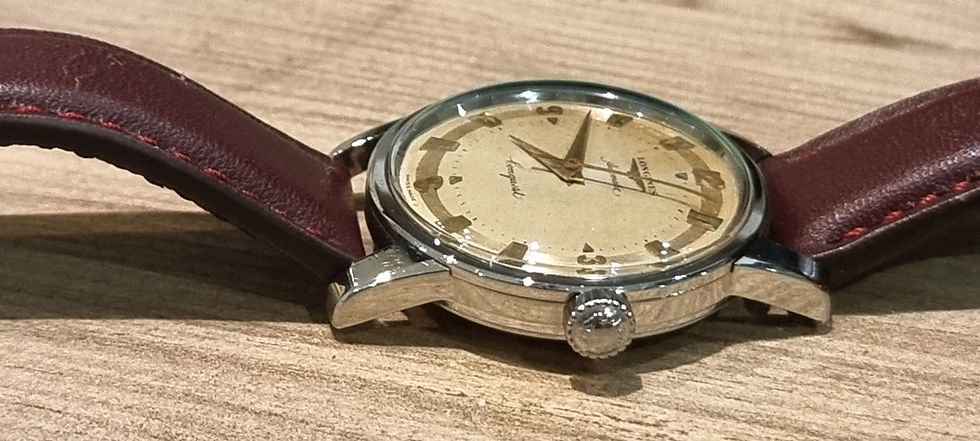 Thumbnail: Longines 1950's Conquest Automatic Watch.Stunning, With Rare Arabic Numeral Dial
