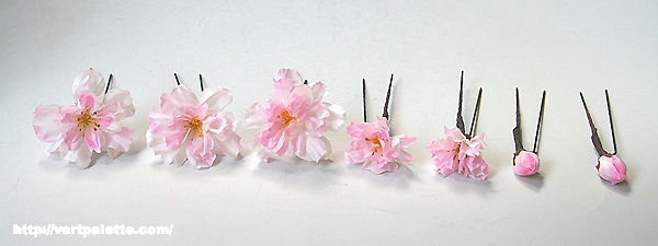 サムネイル： 桜と下がりの髪飾り(Uピン)