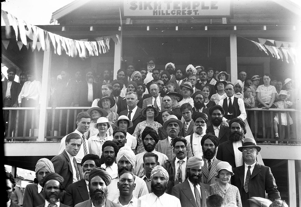 Community members at Hillcrest Lumber gurdwara. 1935. Wilmer Gold Collection. N00345