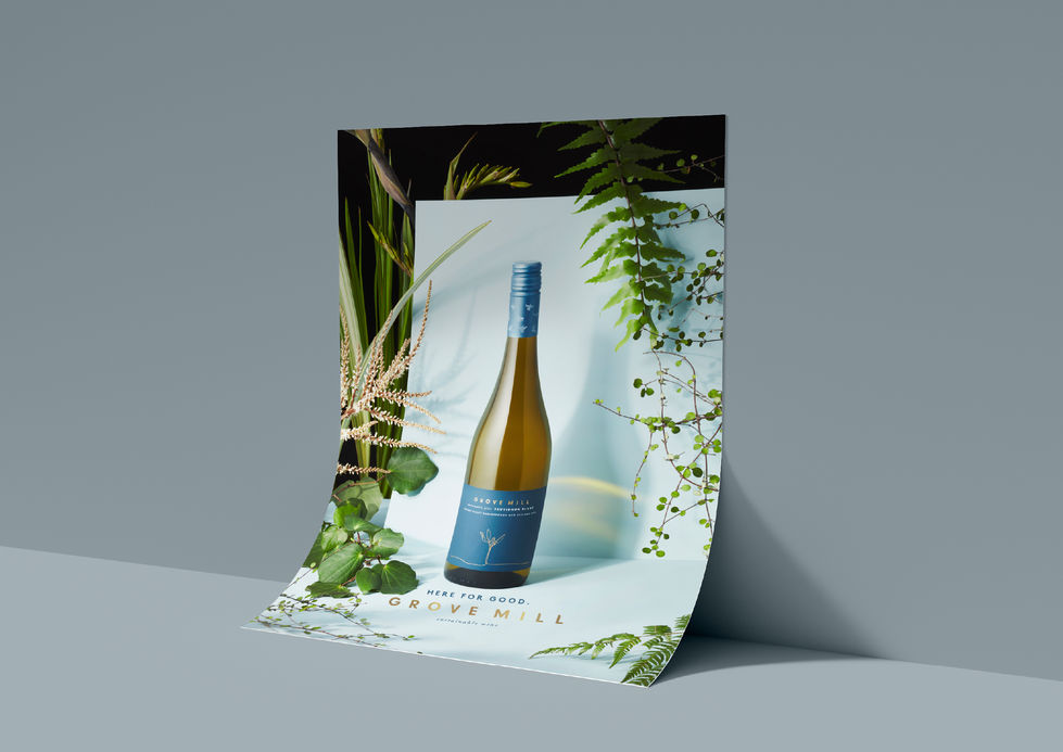 Grove Mill Sustainable Wine. Brand, packaging design and illustrations by Hannah Gordon Design. Conscious NZ wine brands.