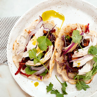 Chicken & salad herb AIP flatbreads