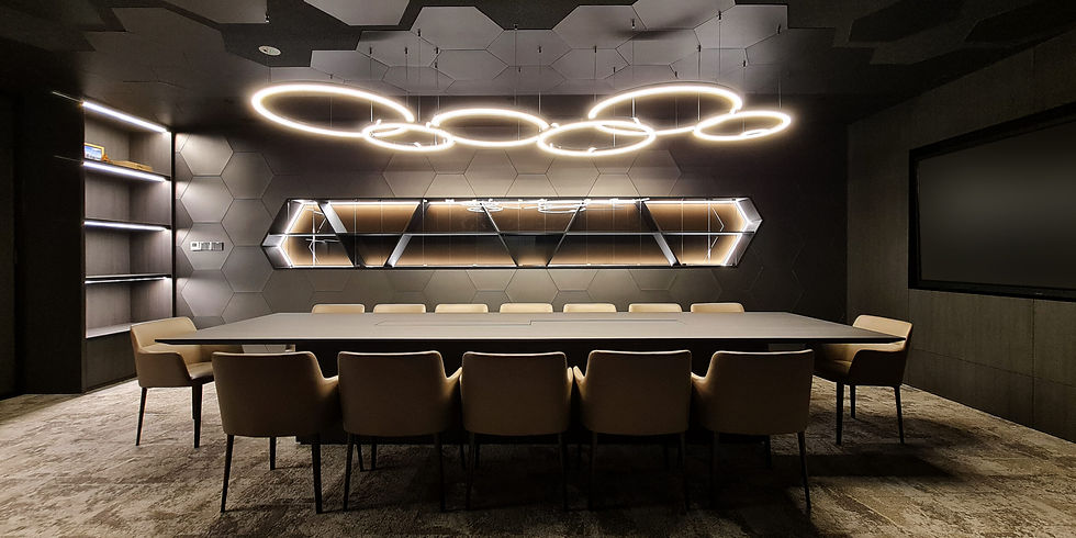 A high-tech biotech office interior featuring curved glass partitions, a minimalist white-and-metallic palette, integrated smart lighting, and a fluid open-plan layout for modern research and collaboration