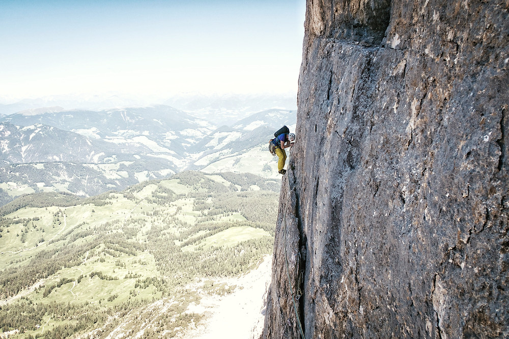 Heiligkreuzkofel Große Mauer Alpinklettern Südtirol Dolomiten Gadertal