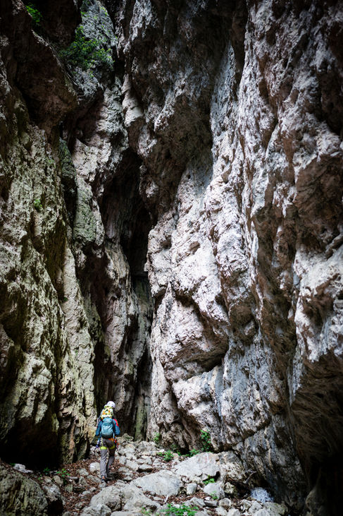 Burrone Schlucht mit Bergführer