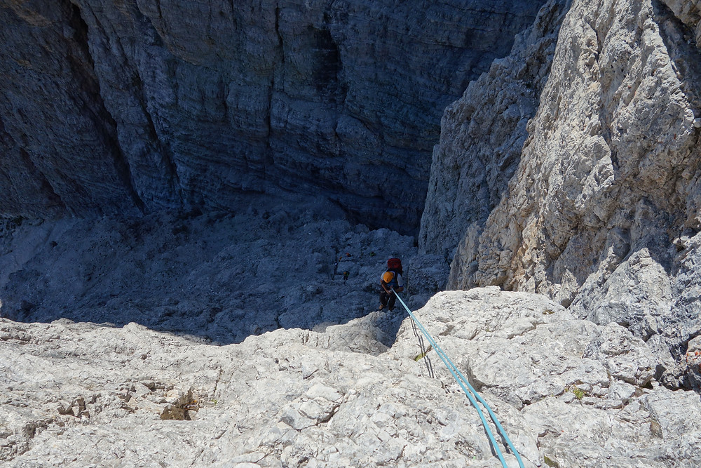 Gelbe Kante kleine Zinne 3 Zinnen Alpinklettern Dolomiten