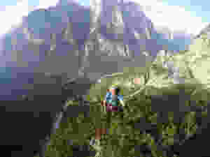 Alpinklettern Monte Agner Nordkante Spigolo nord Dolomiten längste Route
