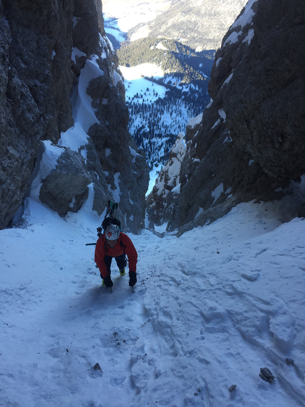 Sas Rigais Nordwestrinne Skitour Dolomiten Mittagsscharte Sass Rigais