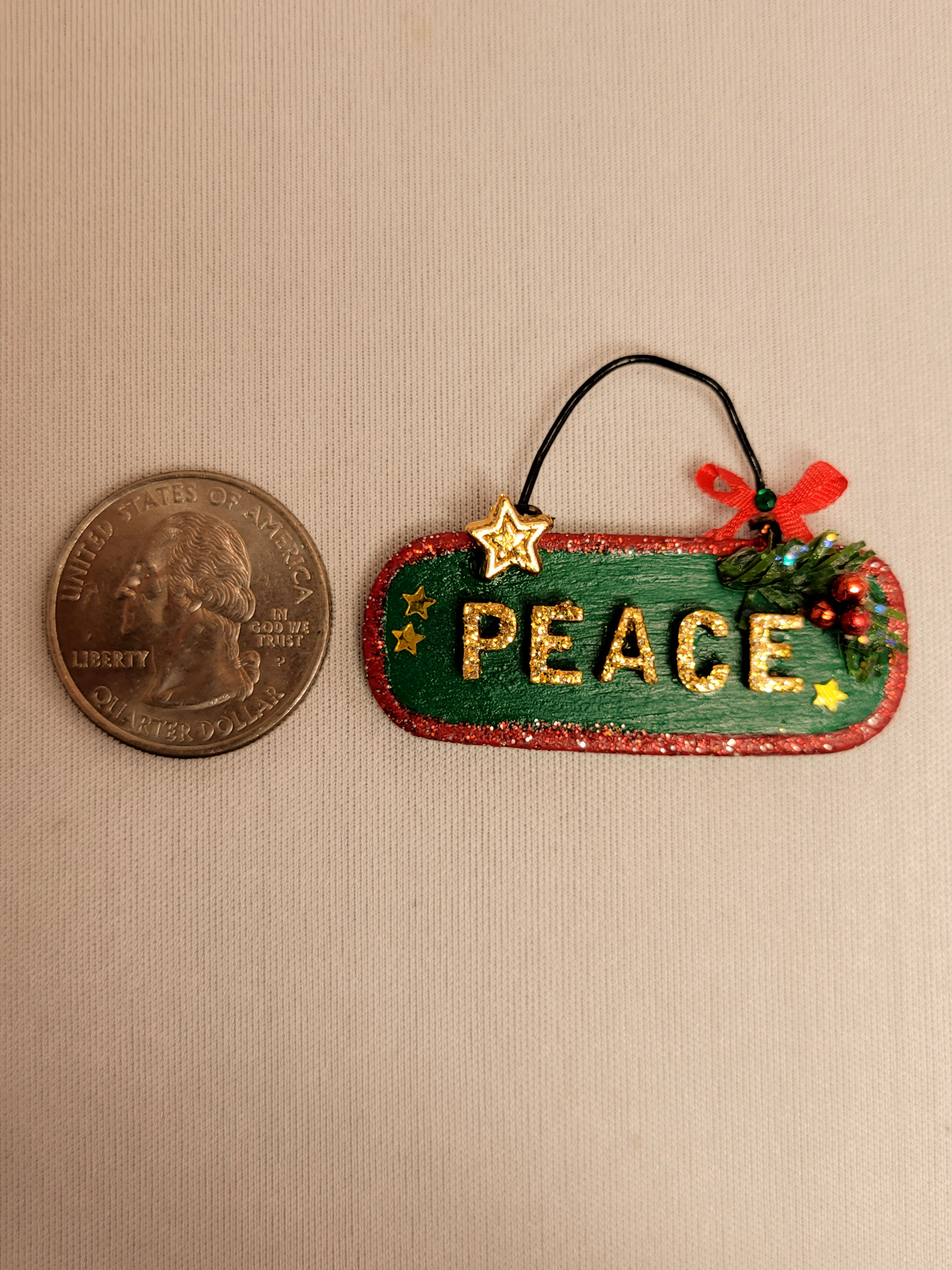 Miniature Festive Christmas Peace Sign