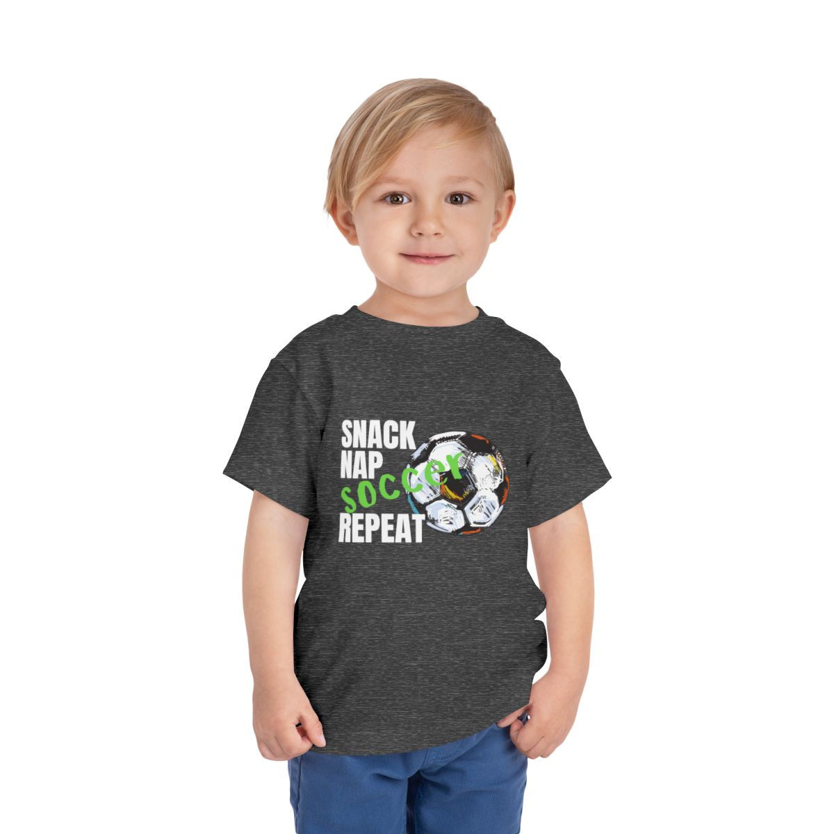 “Snack/Nap/Soccer/Repeat” - Toddler Short Sleeve Tee
