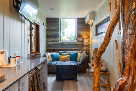 Comfortable sofa and TV